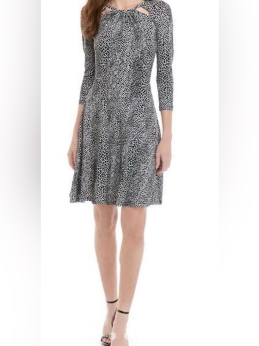 Michael Kors black n white 3/4 sleeves mini dress